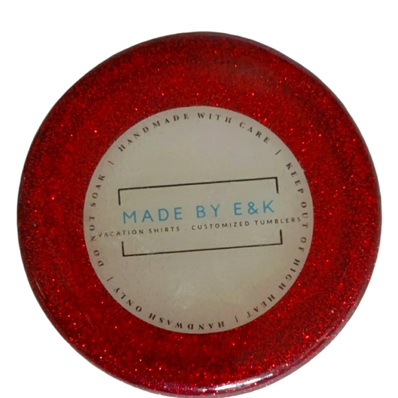 Starbucks Minnie Mouse Travel Tumbler Handmade White/Red Satin Sparkling 24oz 7" - Picture 4 of 5